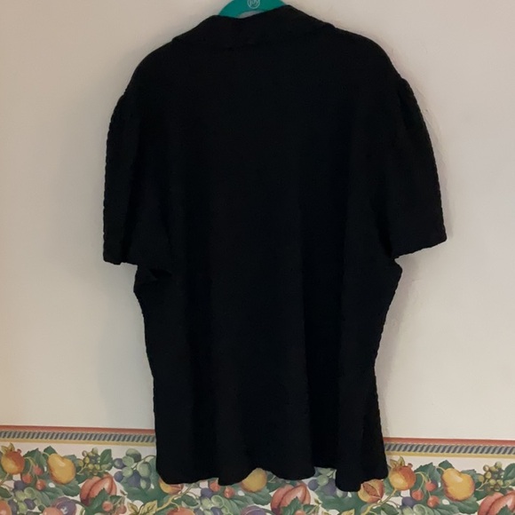 Philosophy Textured Short Sleeve Button Up Top, Size 3X, Black, NWT - Picture 5 of 12